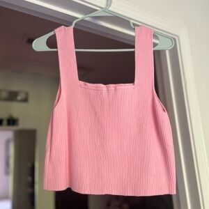 Pink Ribbed Women's Top